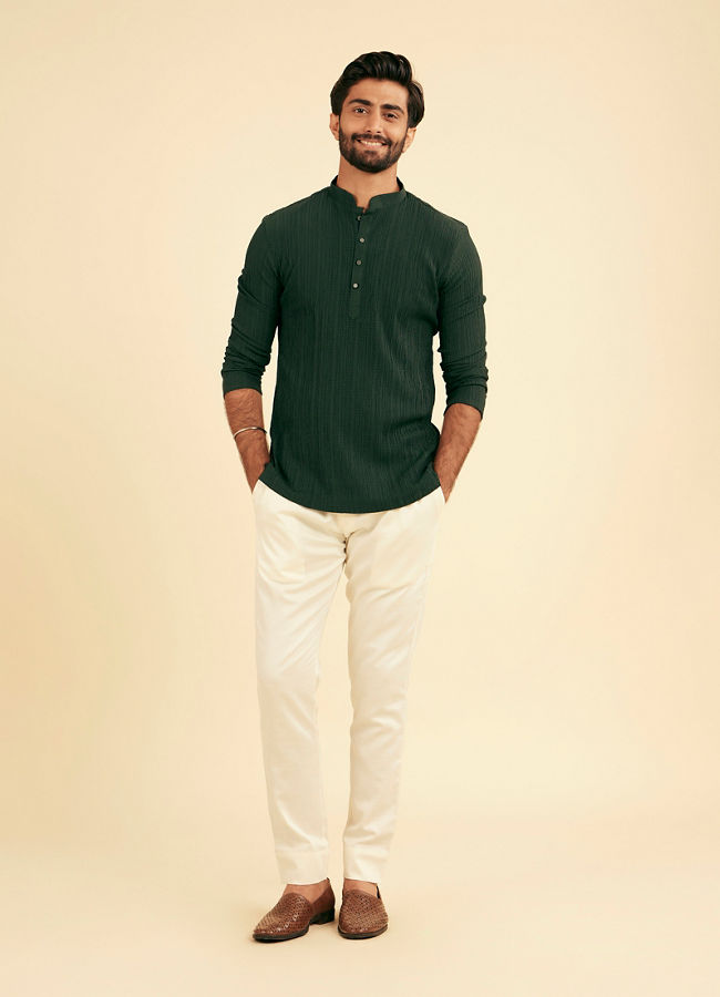 Manyavar Men Emerald Allure Short Kurta