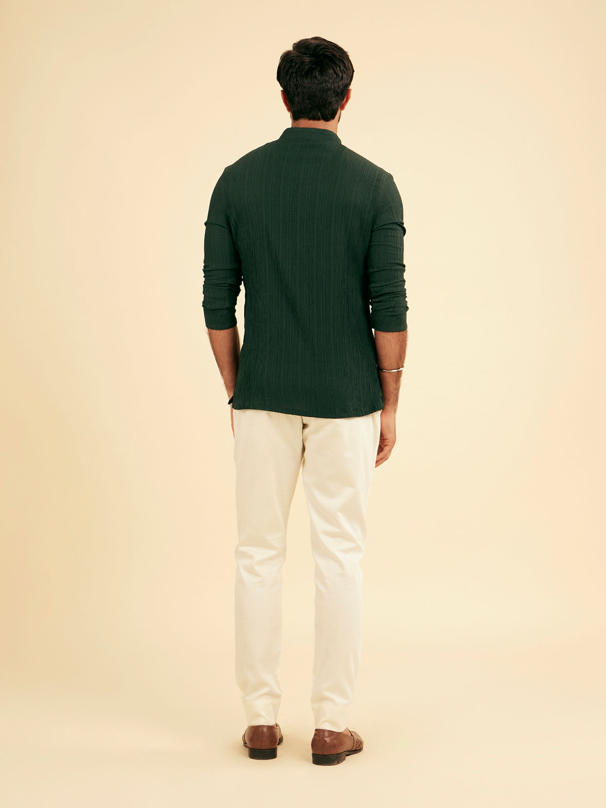Manyavar Men Emerald Allure Short Kurta