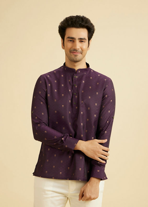 Manyavar Men Purple Majesty Kurta