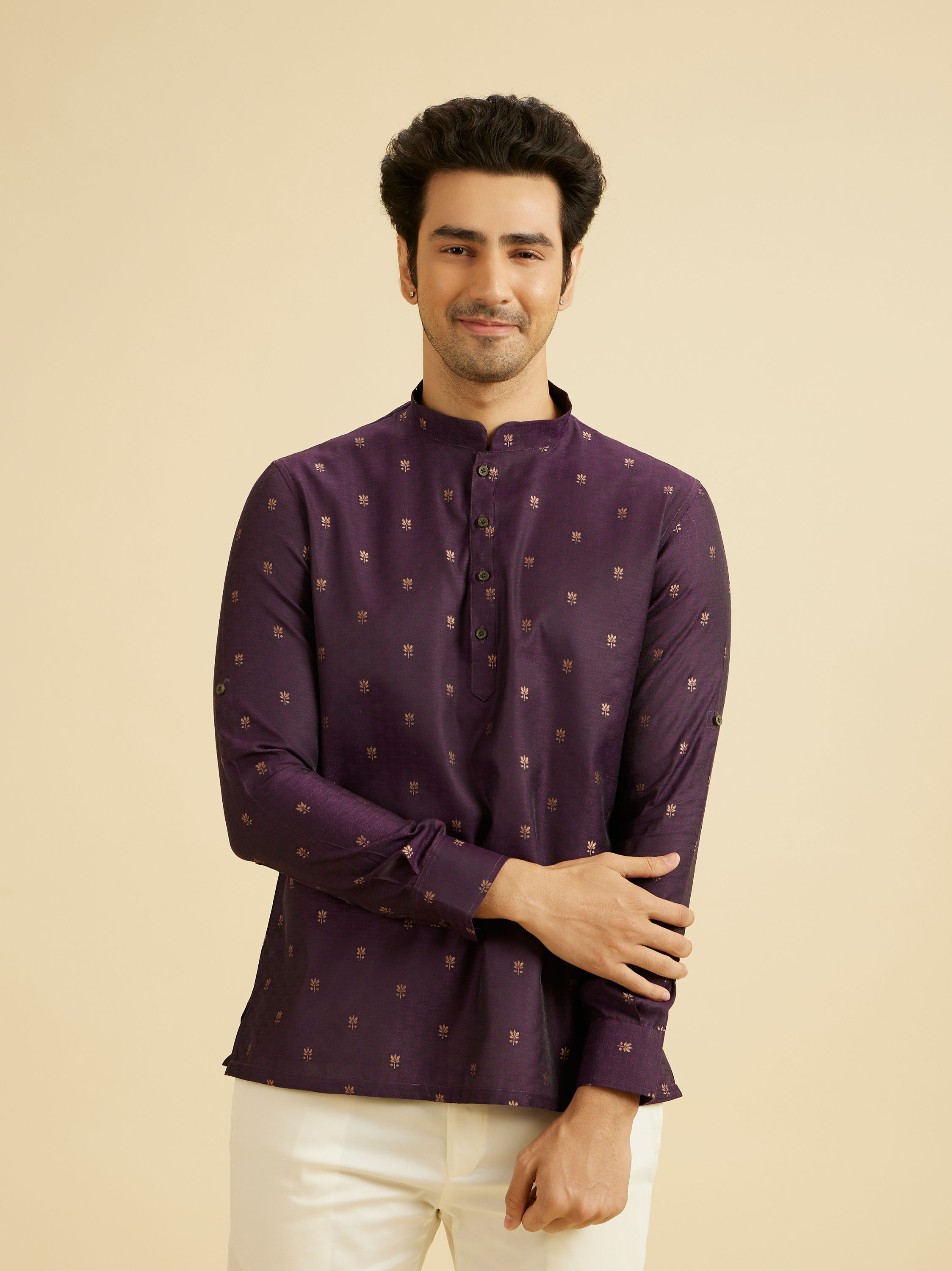 Manyavar Men Purple Majesty Kurta