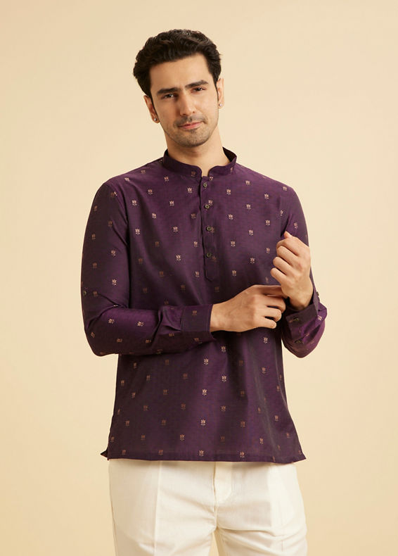 Manyavar Men Purple Majesty Kurta