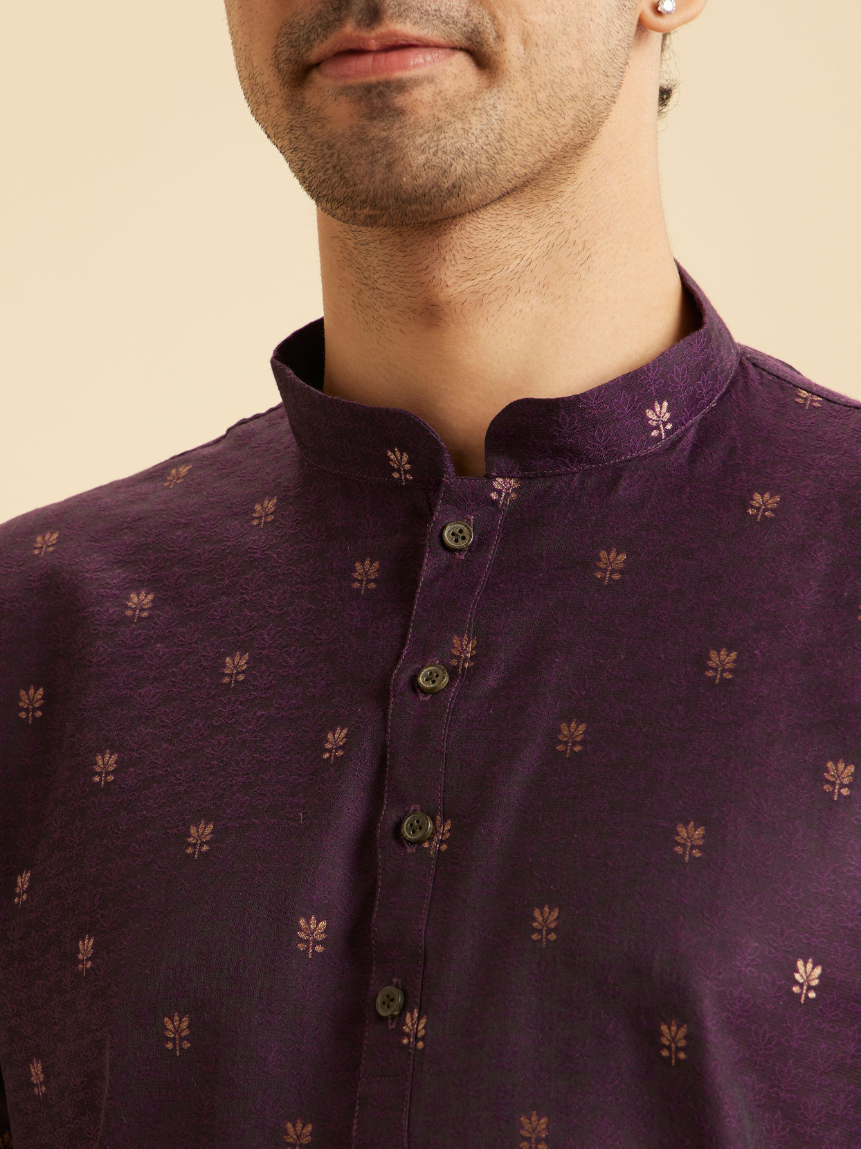 Manyavar Men Purple Majesty Short Kurta