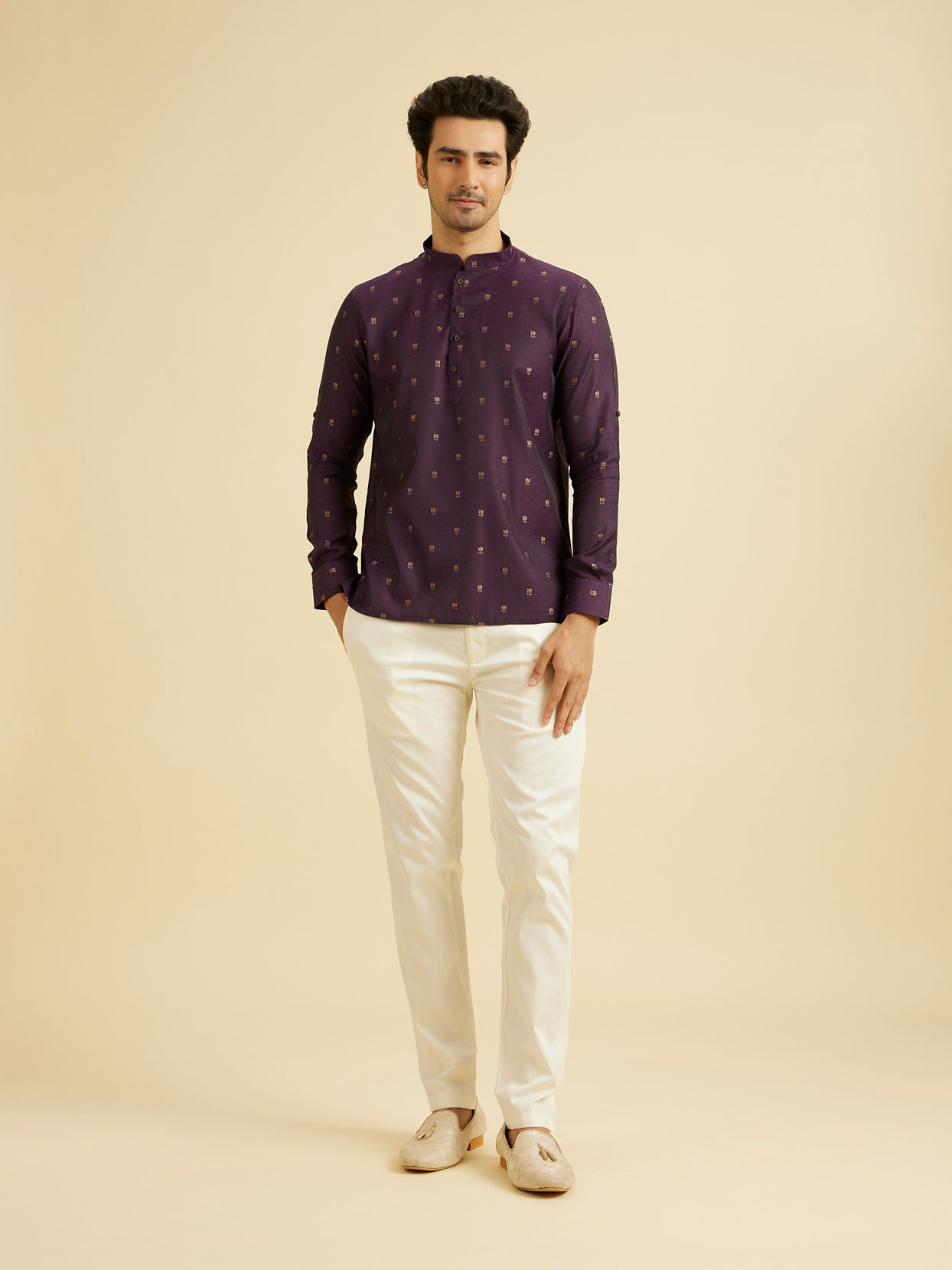 Manyavar Men Purple Majesty Kurta