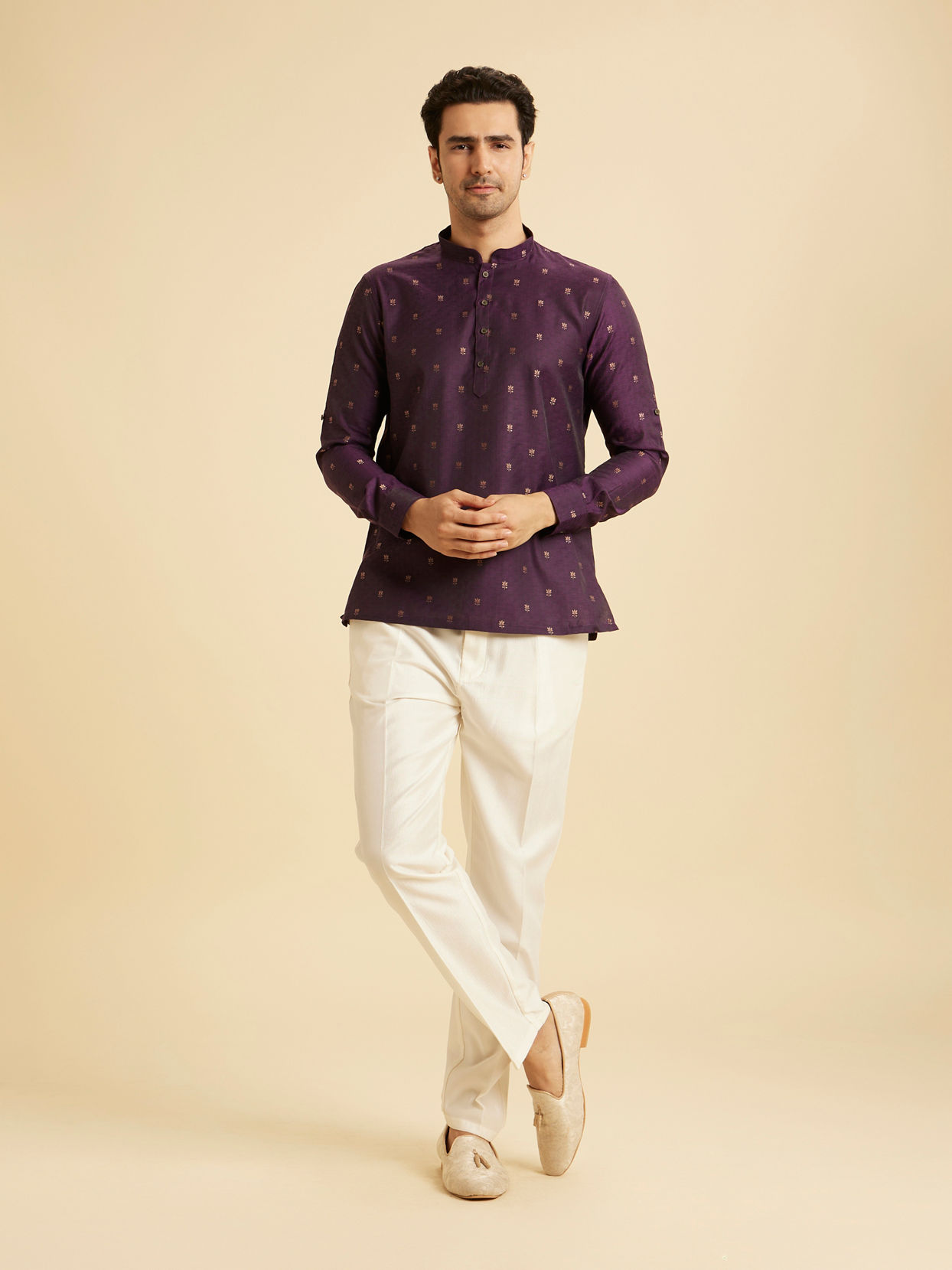 Manyavar Men Purple Majesty Kurta