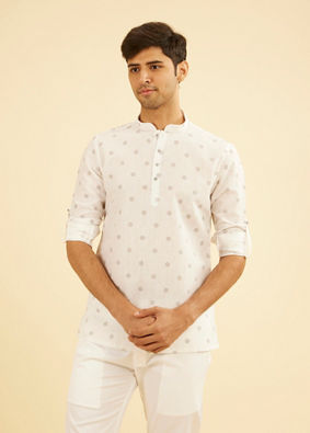 Manyavar Men Elegant White Short Kurta