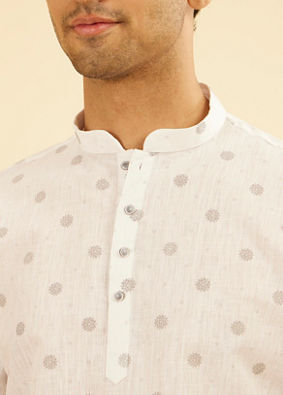 Manyavar Men Elegant White Short Kurta