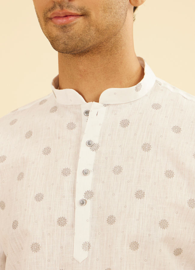 Manyavar Men Elegant White Short Kurta