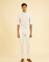 Manyavar Men Elegant White Short Kurta