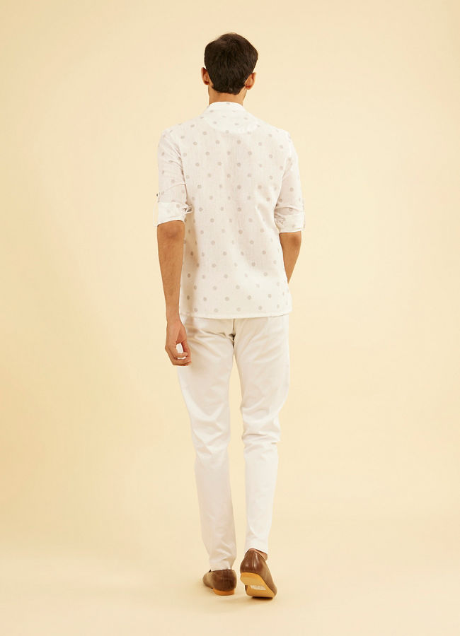 Manyavar Men Elegant White Short Kurta