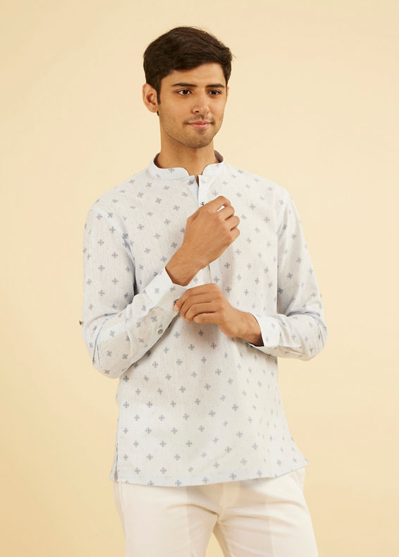 Manyavar Men Azure Elegance Short Kurta