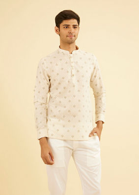 Manyavar Men Beige Elegance Short Kurta
