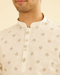 Manyavar Men Beige Elegance Short Kurta