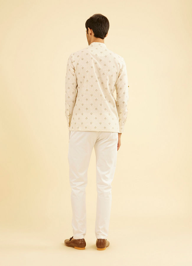 Manyavar Men Beige Elegance Short Kurta