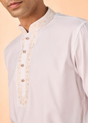 Manyavar Men Elegant White Short Kurta