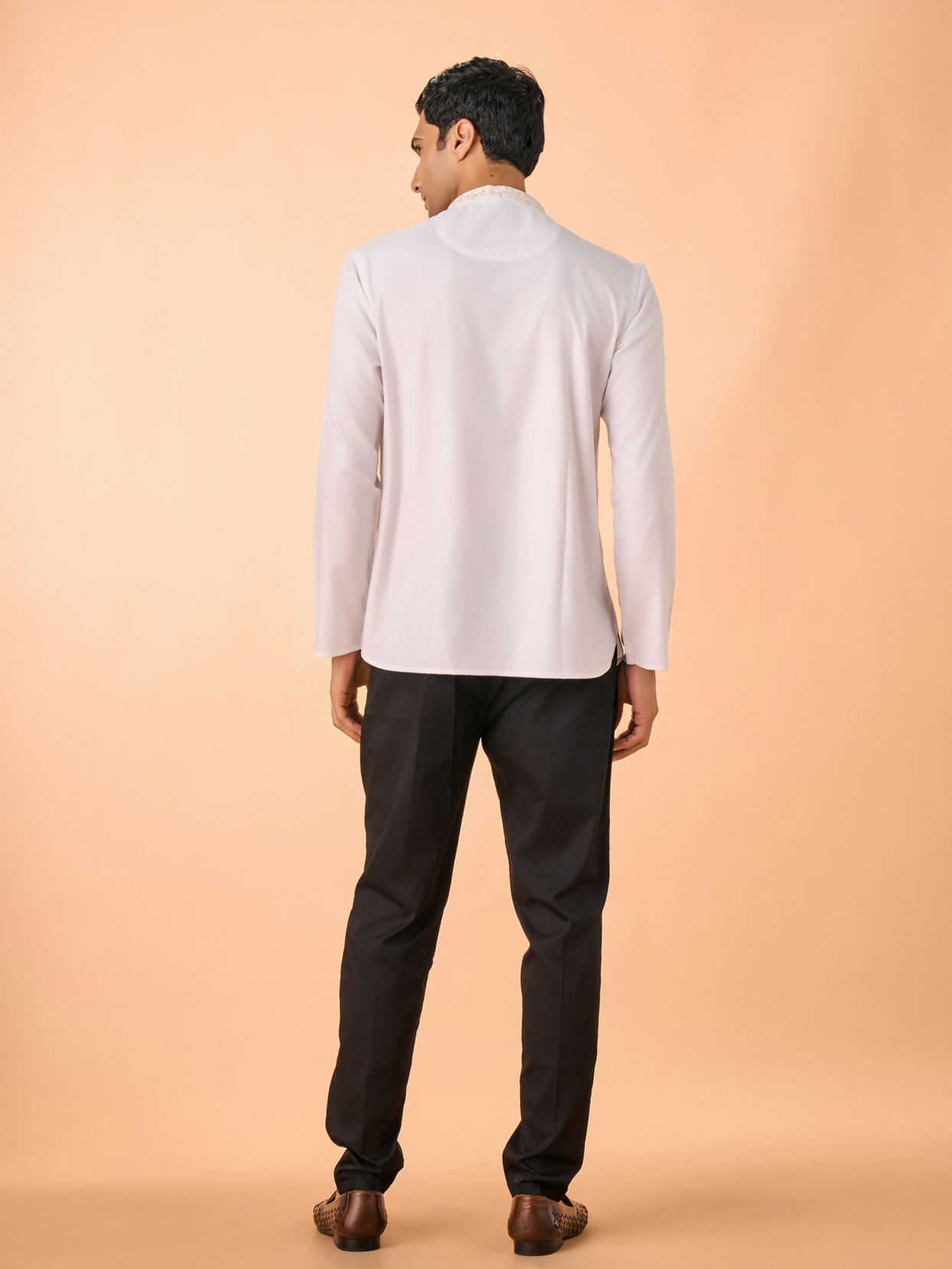Manyavar Men Elegant White Short Kurta