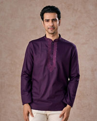 Manyavar Men Regal Purple Kurta Short Kurta