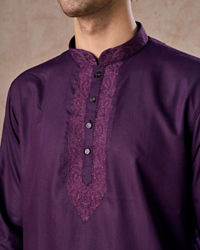 Manyavar Men Regal Purple Kurta Short Kurta