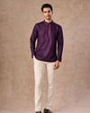 Manyavar Men Regal Purple Kurta Short Kurta