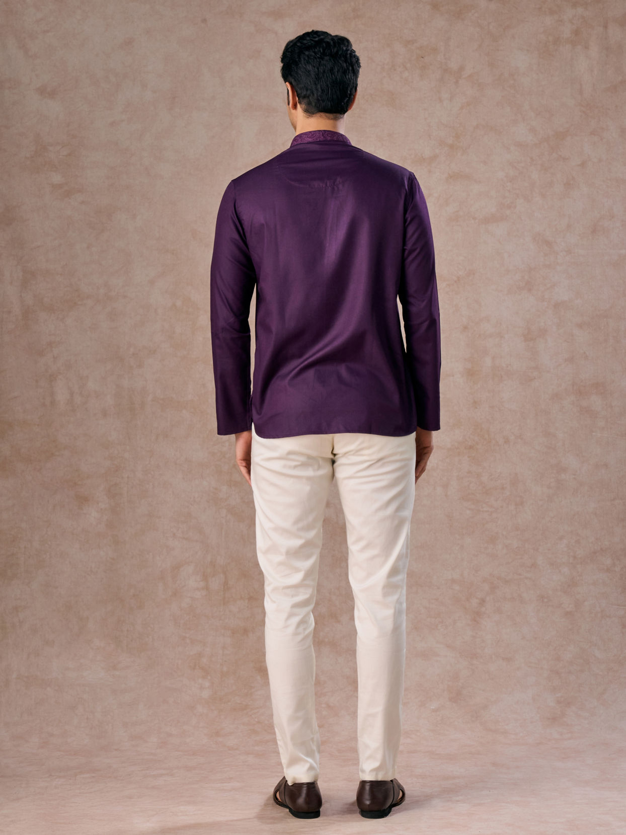 Manyavar Men Regal Purple Kurta Short Kurta
