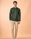 Manyavar Men Enchanting Dark Green Short Kurta