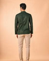 Manyavar Men Enchanting Dark Green Short Kurta