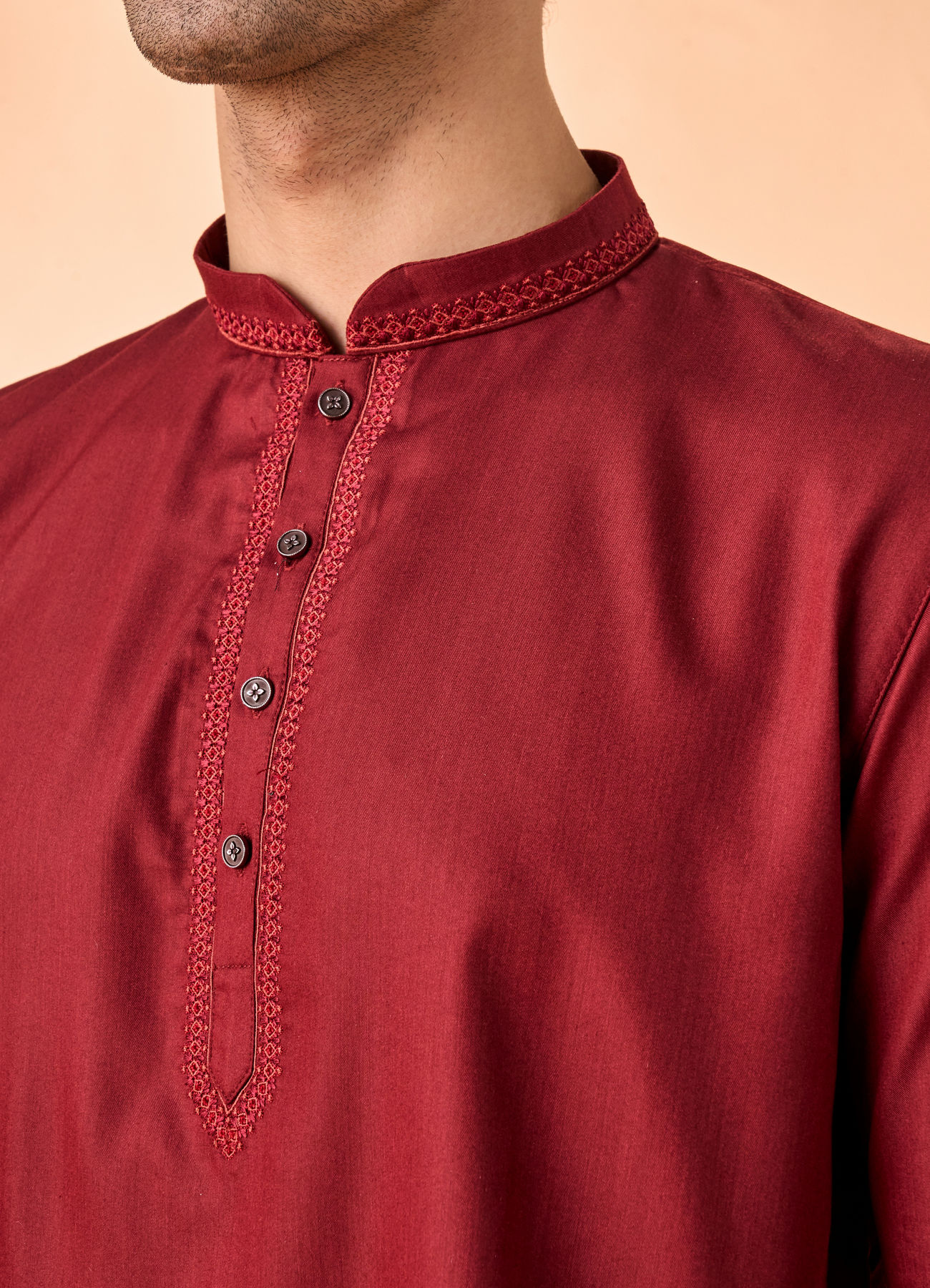 Manyavar Men Maroon Magnificence Short Kurta