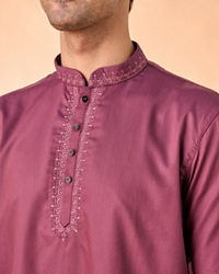 Manyavar Men Lustrous Purple Short Kurta