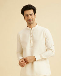 Manyavar Men Elegant Cream Kurta Ensembles