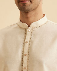 Manyavar Men Elegant Cream Kurta Ensembles