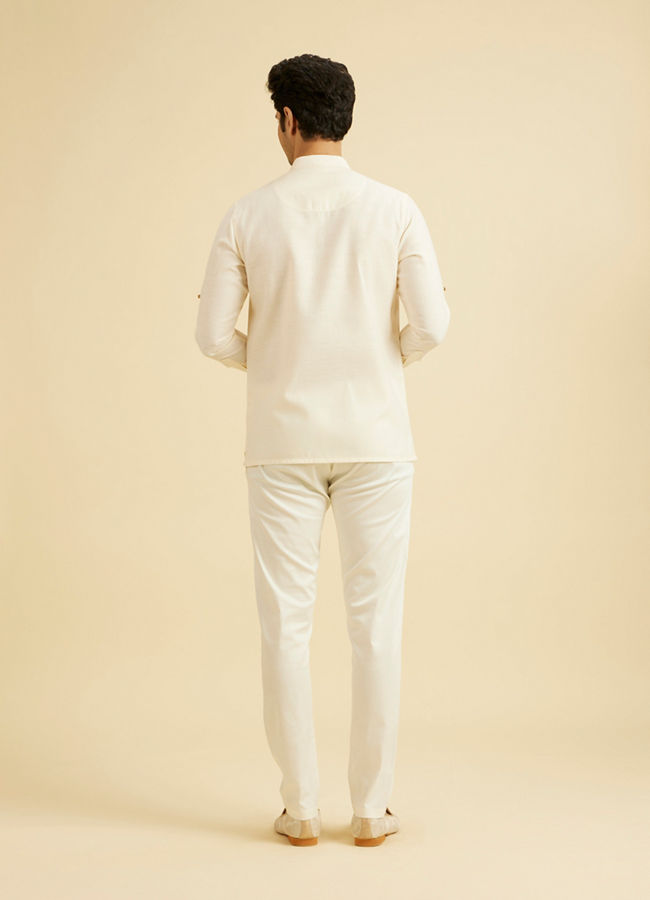 Manyavar Men Elegant Cream Kurta Ensembles