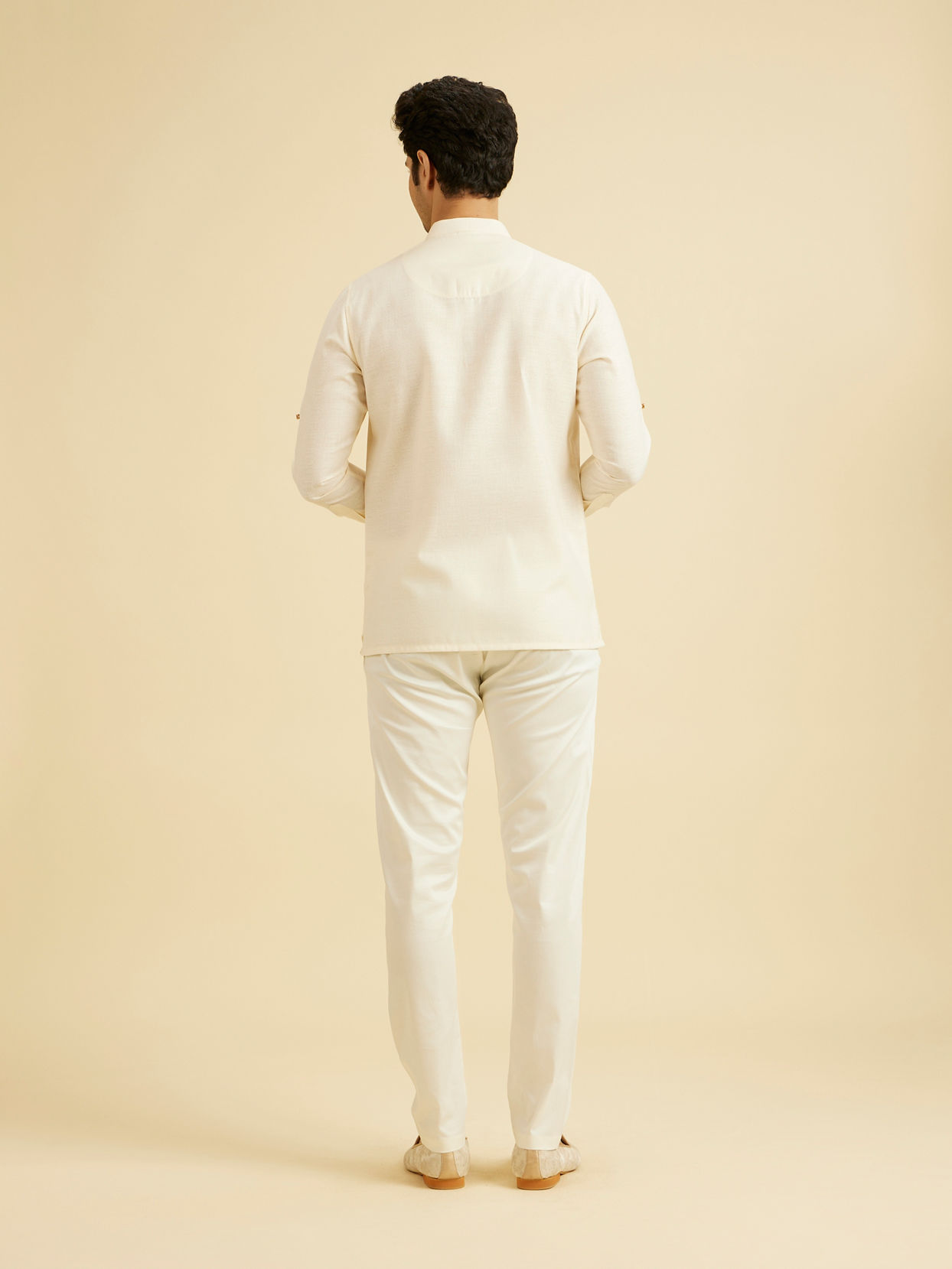 Manyavar Men Elegant Cream Kurta Ensembles