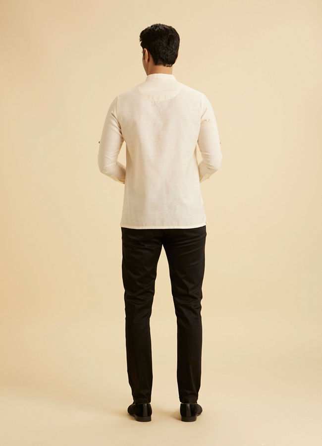 Manyavar Men Elegant Cream Kurta Ensembles