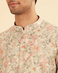 Manyavar Men Peach Royal Elegance Kurta