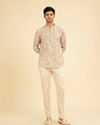 Manyavar Men Peach Royal Elegance Kurta