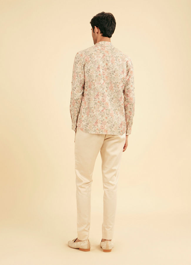 Manyavar Men Peach Royal Elegance Kurta