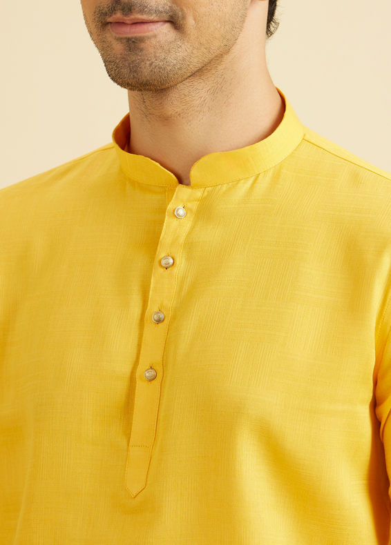 Manyavar Men Radiant Mustard Cotton Kurta