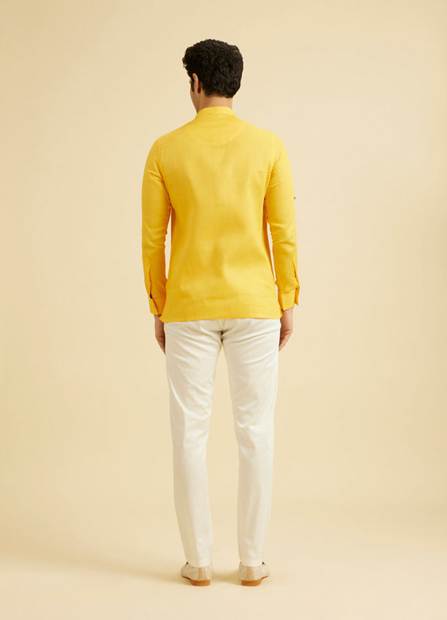 Manyavar Men Radiant Mustard Cotton Kurta