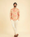 Manyavar Men Pink Satin Elegance Short Kurta