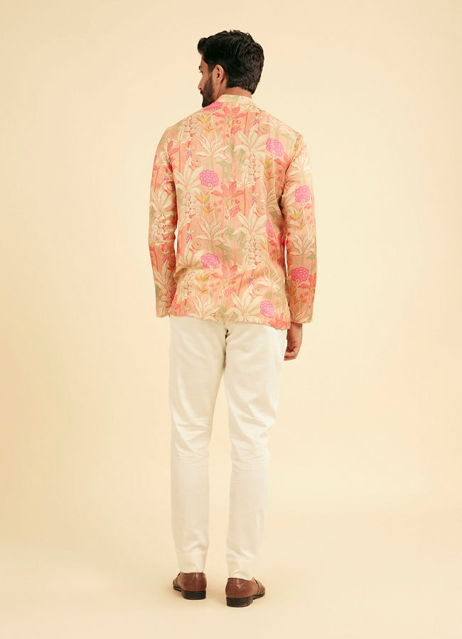 Manyavar Men Pink Satin Elegance Short Kurta