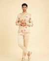 Manyavar Men Pista Green Satin Elegance Kurta