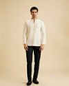 Manyavar Men Cream Elegance Short Kurta