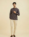 Manyavar Men Elegant Dark Blue Short Kurta