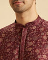 Manyavar Men Maroon Majesty Short Kurta