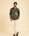 Manyavar Men Lush Green Satin Short Kurta