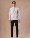 Manyavar Men Cream Blended Cotton Short Kurta
