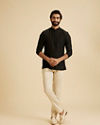 Manyavar Men Black Elegance Short Kurta