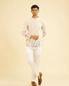 Manyavar Men Beige Radiance Cotton Short Kurta