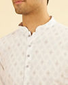 Manyavar Men White Cotton Short Kurta Elegance