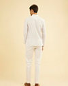 Manyavar Men White Cotton Short Kurta Elegance