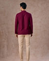 Manyavar Men Wine Rayon Short Kurta